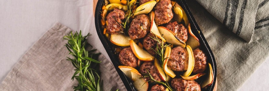 Pork Meatball & Apple Bake