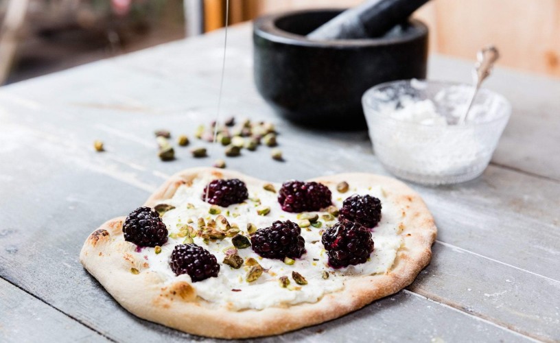 Blackberry, Ricotta & Pistachio Pizza